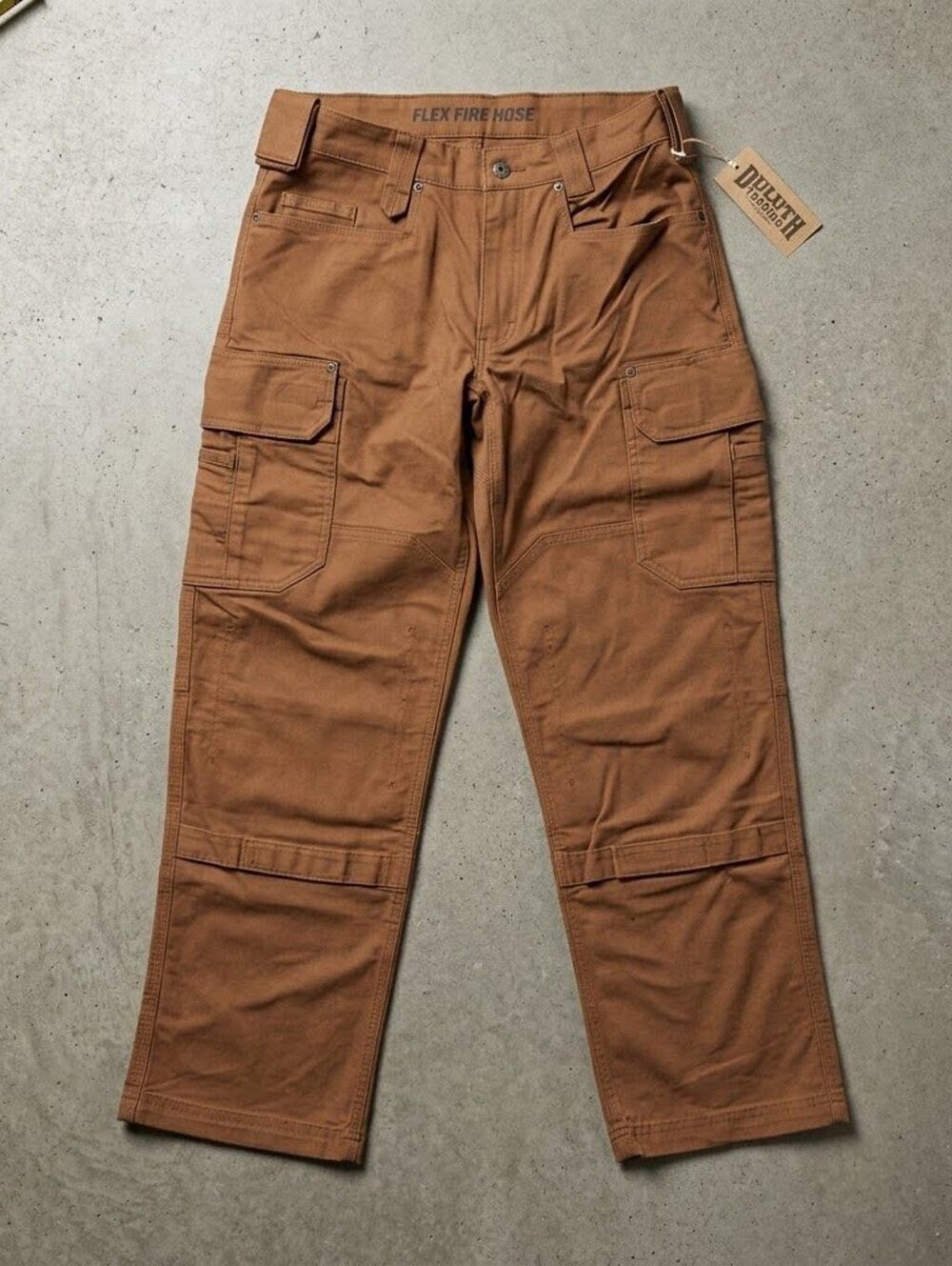 NWT Duluth Trading Mens Flex Fire Hose Cargo Pants 30x30 Brown Workwear